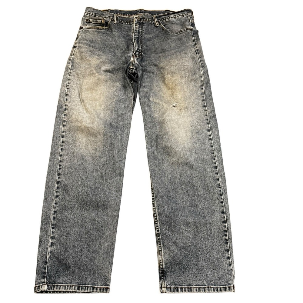 Levi's 550 Jeans Mens 40x32 Light Wash Relaxed Fit Distressed Denim - Picture 2 of 9